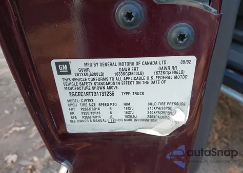 2003 Chevrolet Silverado 1500 Ls from USA, damaged, VIN 2GCEC19T731137235